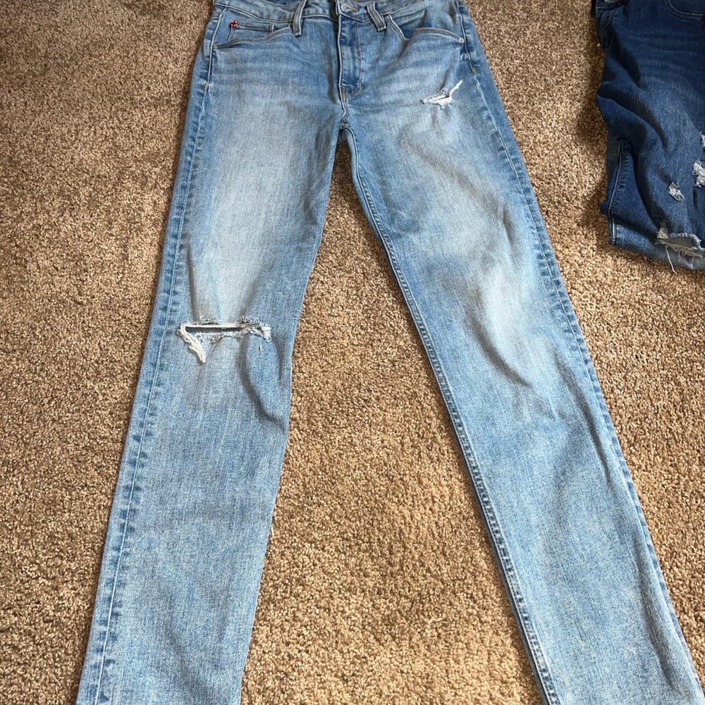 Hudson Jeans Women's Straight Leg Light Blue Distressed Jeans